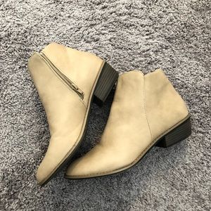 Cream ankle boots